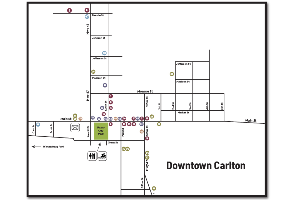 Downtown Carlton, Oregon Map • August 2023